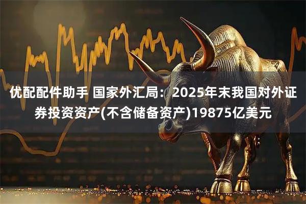 优配配件助手 国家外汇局：2025年末我国对外证券投资资产(不含储备资产)19875亿美元